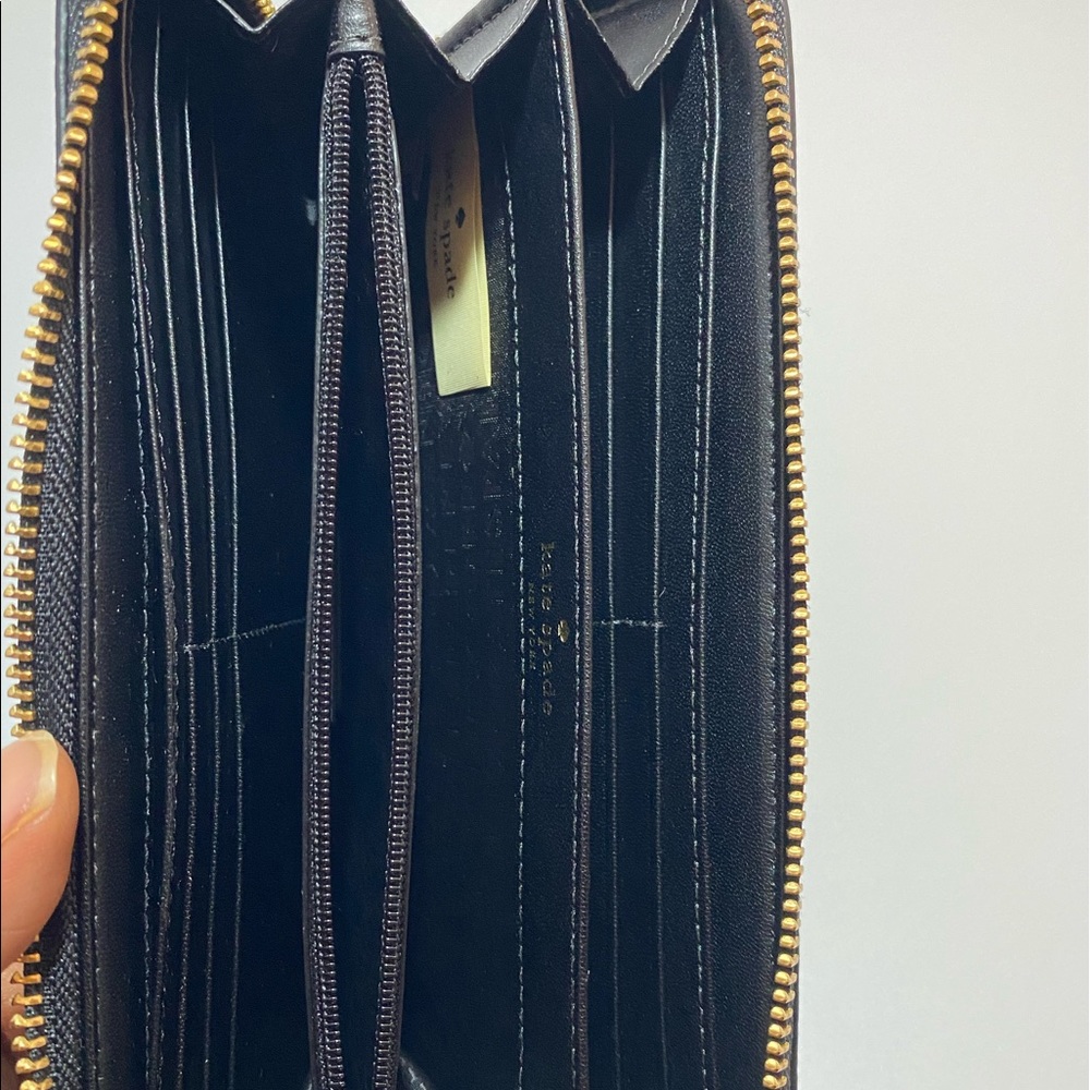 KATE SPADE BLACK LEATHER SATCHEL &NEDA WALLET SET - Picture 8 of 9